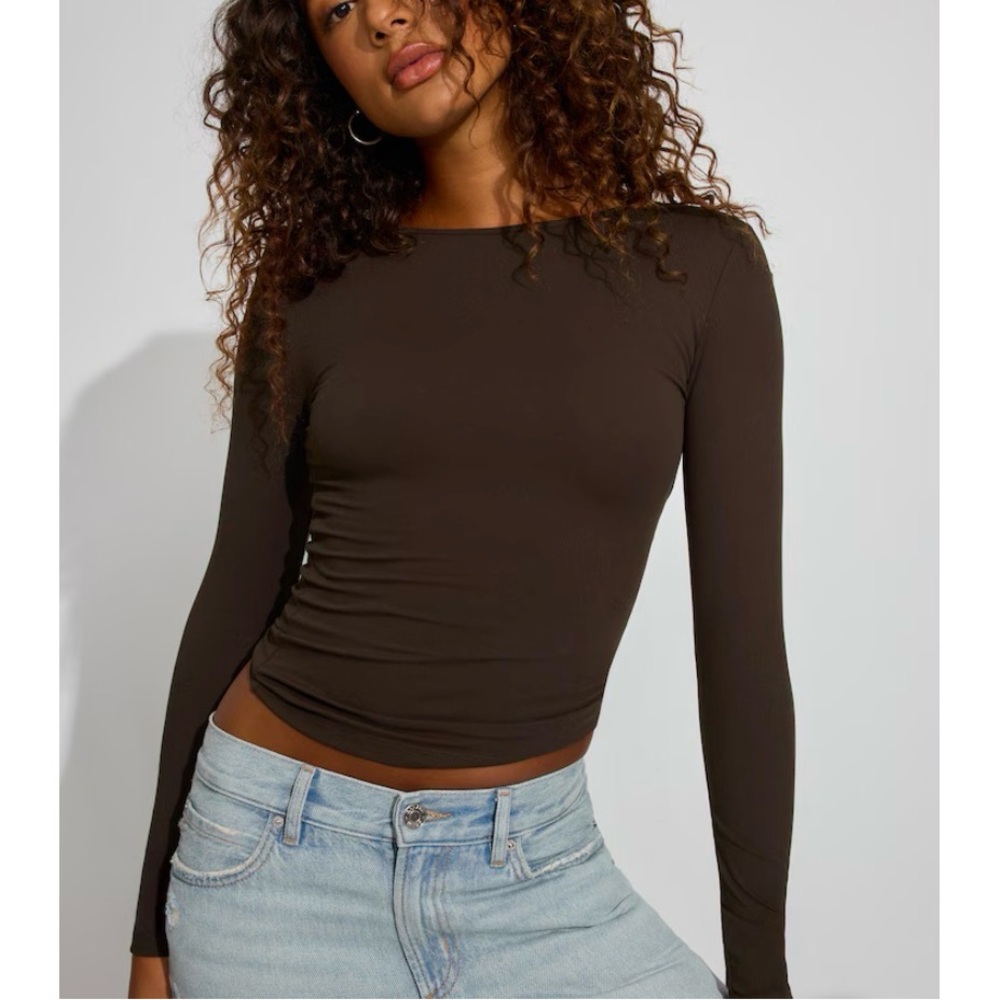 Garage Brown Long Sleeve Top